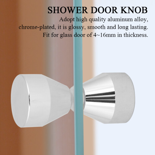 Glossy Chrome Plated Pull Handle Knob for Shower Glass Doors #1