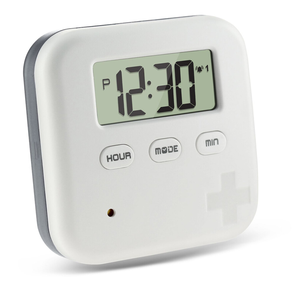 Dust-Proof 4-Compartment Pill Organizer with Electronic Timer, 7.2x7.2x3cm