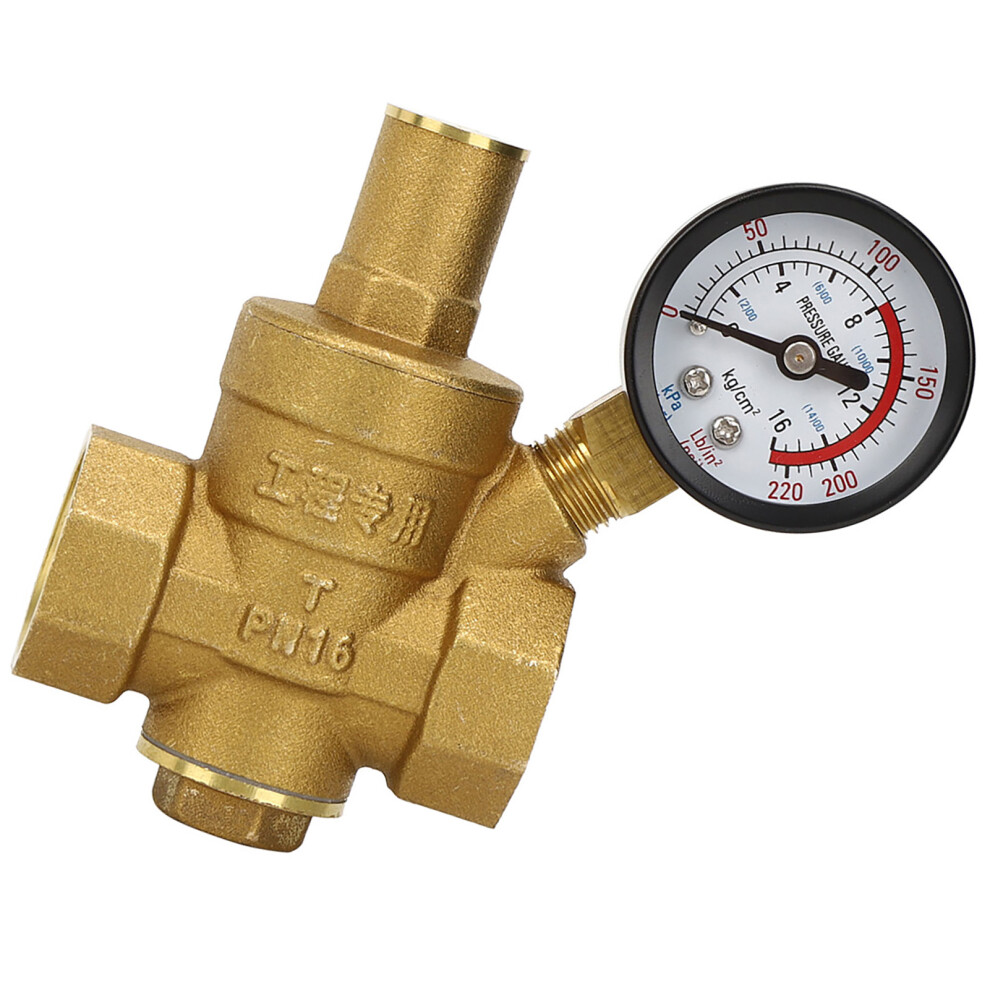 Dn20 Brass Adjustable Pressure Regulator With Gauge 1.6Mpa Capacity 8451341186861