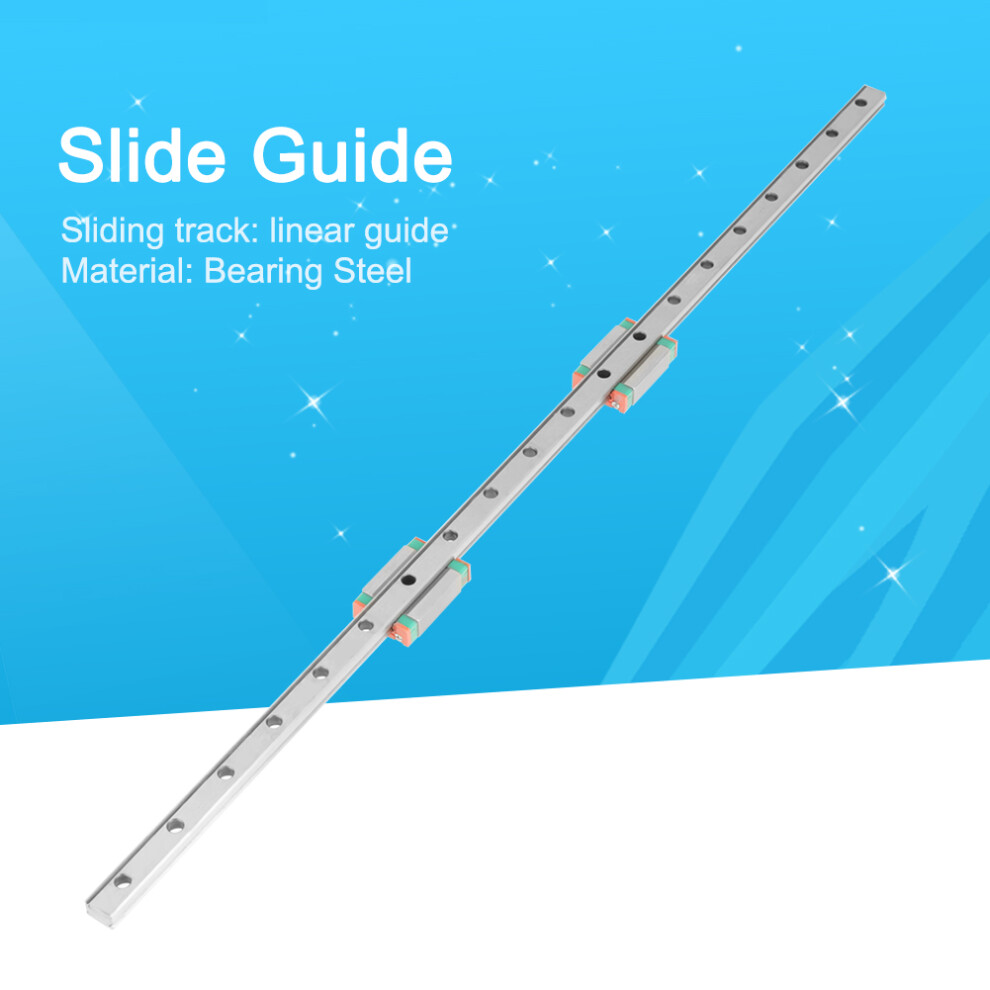 400Mm Miniature Linear Rail Guide 9Mm Width With 2 Guide Blocks 7641341188304