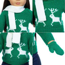 Puppenbekleidung Puppen-Winterkleidung Accessoires Pullover Hose Schal Handschuhe