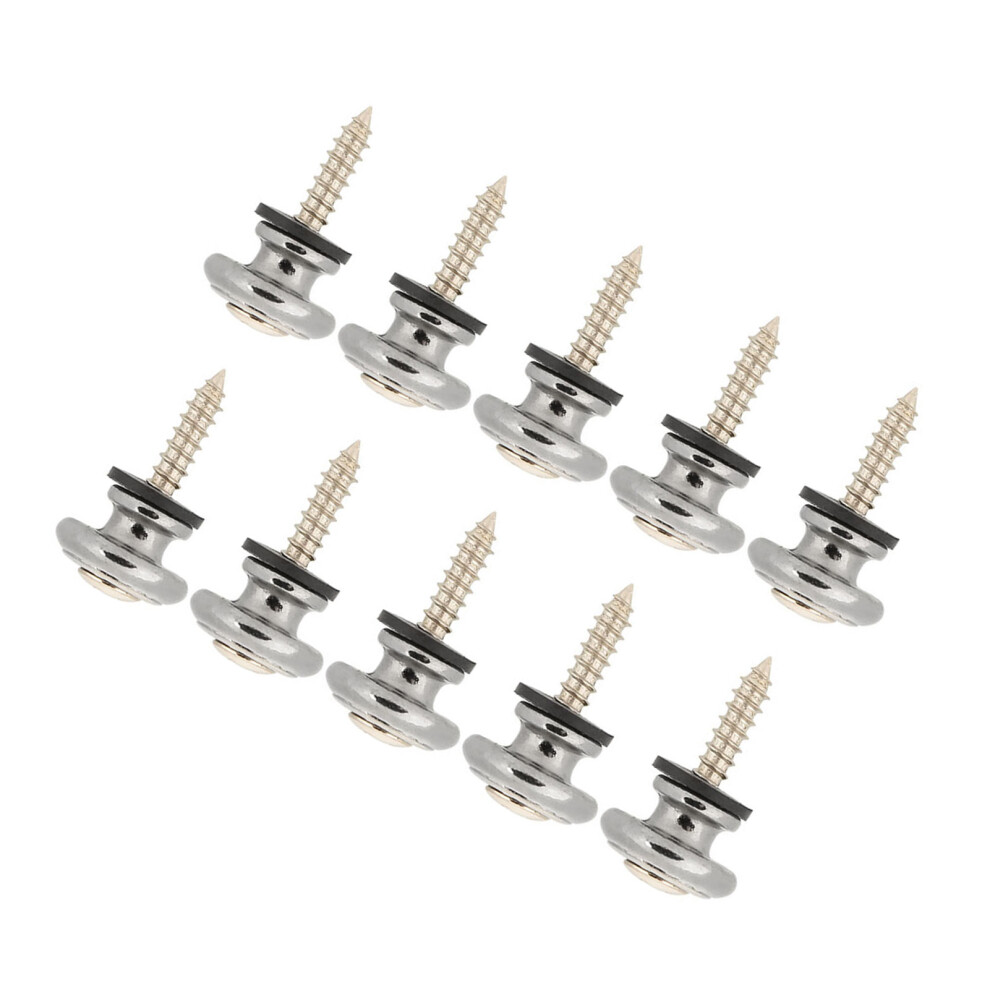 Durable Metal 10Pcs Silver Guitar End Pin Strap Locks for Ukuleles/Bass-image-OPC-PJMDPG5-NEW