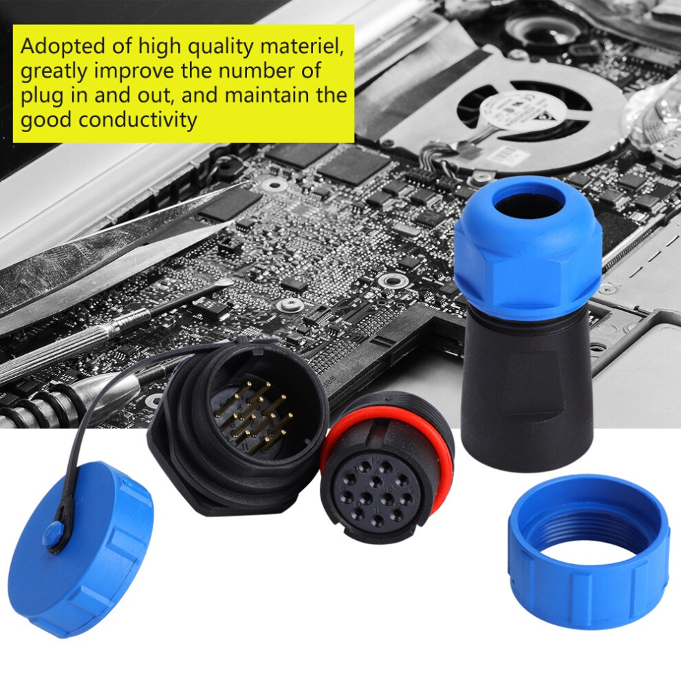 Ip68 Waterproof Sp21 9Pin Aviation Plug Socket Connector, 30A 7901341191446