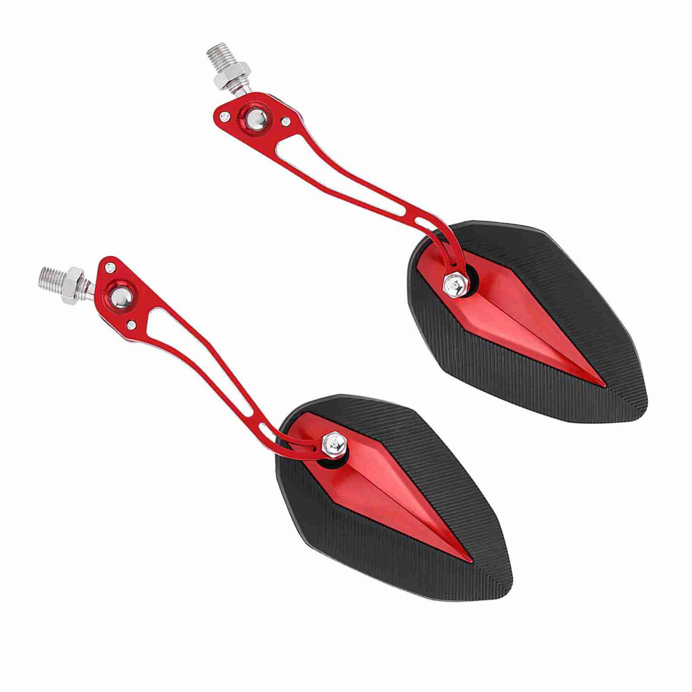 Universal 8Mm/10Mm Motorcycle Rearview Mirrors, Adjustable Pair Red 4031341192365