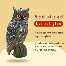 Solar Powered Owl Decoy Bird Scarer with Realistic Design for Gardens