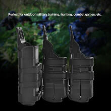 Tactic Molle Mag Pouch Set Black for Rifle Pistol, Durable, Lightweight
