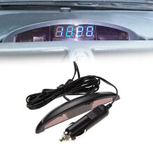 12V LED Auto-Uhr Spannungsmesser 133x23x26mm Blau