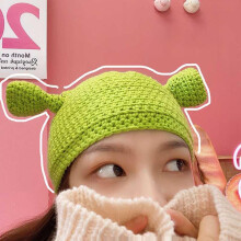 Gorro de punto verde para adultos unisex 49-51cm 90g