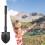 Multi-Function Folding Survival Shovel with Compass, Durable Iron, Black 16
