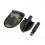 Multi-Function Folding Survival Shovel with Compass, Durable Iron, Black 2