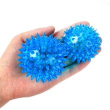 Pelota de PVC espinosa para perro con LED que se ilumina y rebota, juguete para jugar