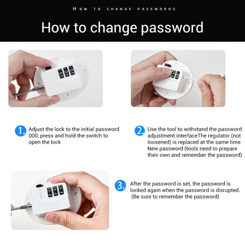 Mini Fridge Lock with Digital Code, Child Safety, White/Black, 60g 2