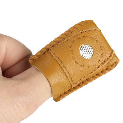 Large Leather Thimble Set with Metal Tip for Sewing, 2pcs 2