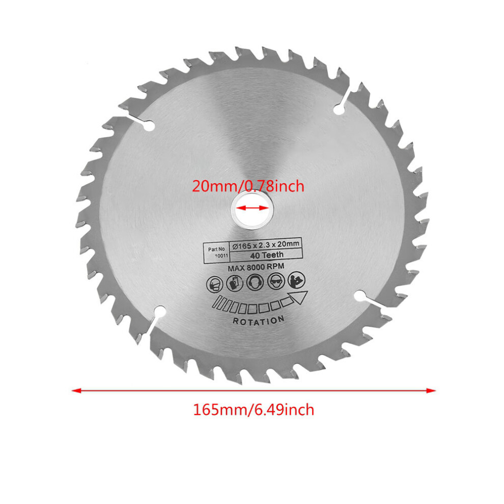 165Mm X 20Mm Diamond Saw Blade With 40 Teeth For Efficient Wood Cutting 3501341199639