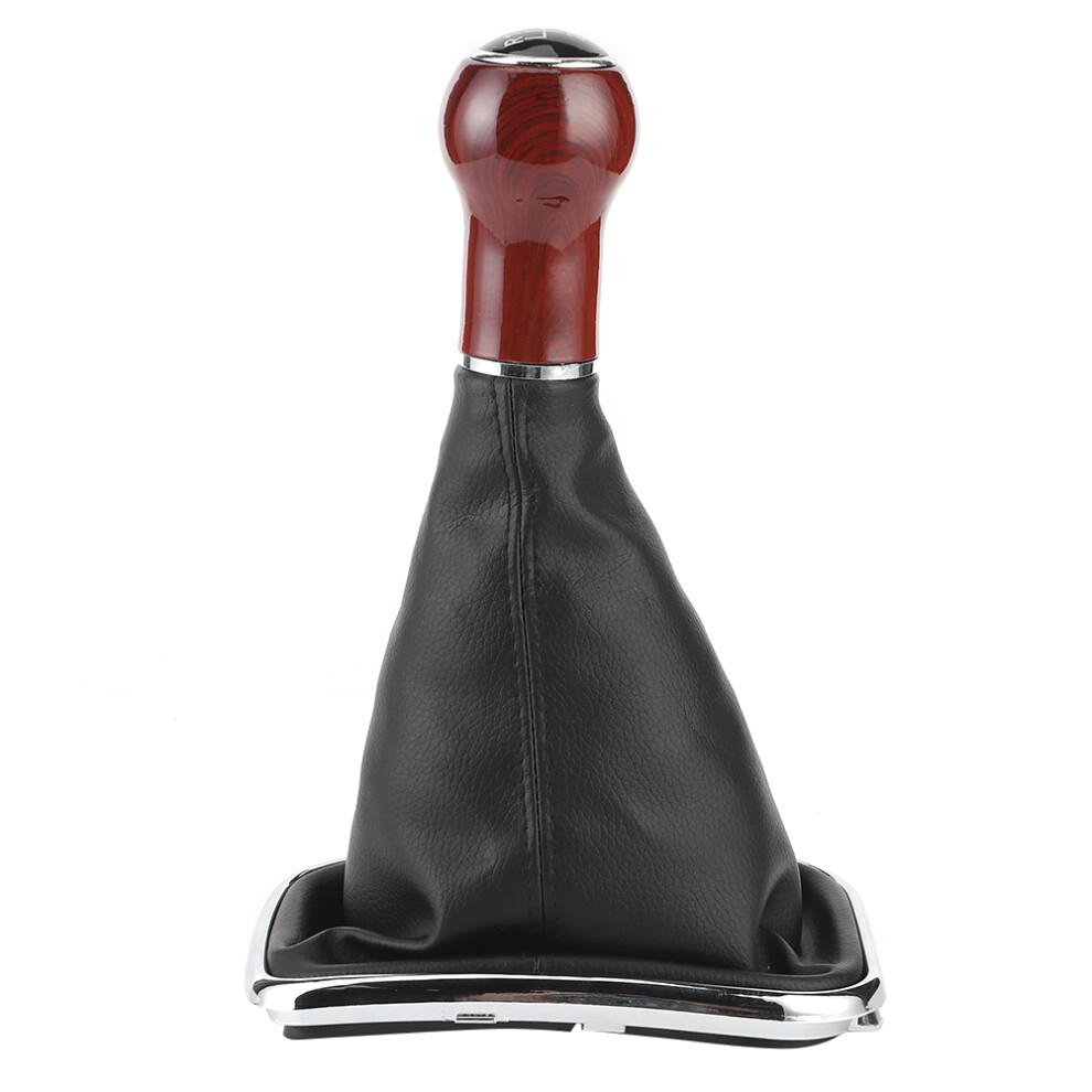 5 Speed Peach Wood PU Leather Car Gear Shifter-image-OPC-PJMDT6Q-NEW