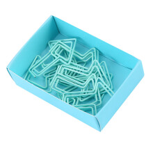 Set of 12 Light Blue Arrow-Design Paper Clips for Filing and Bookmarking