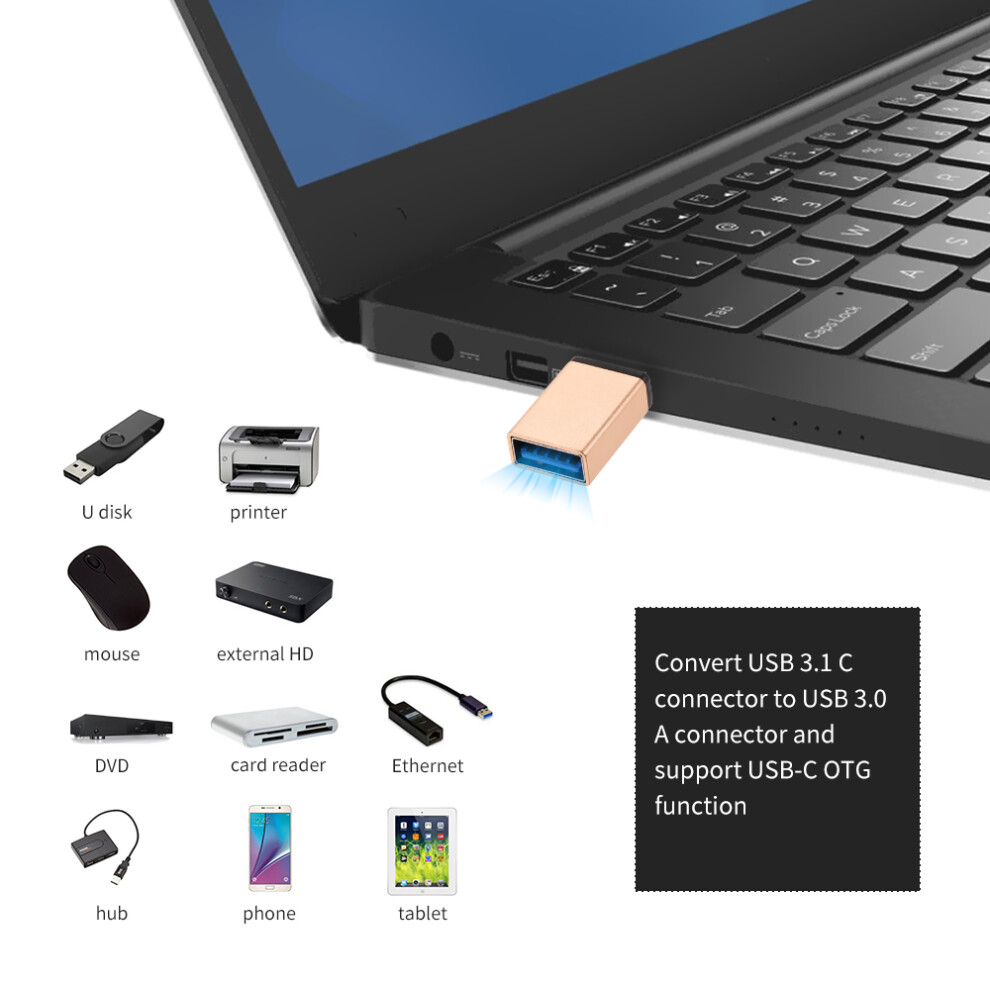 Usb-C Male To Usb A Female Adapter Aluminum Alloy Otg Converter For Devices 4911341204728