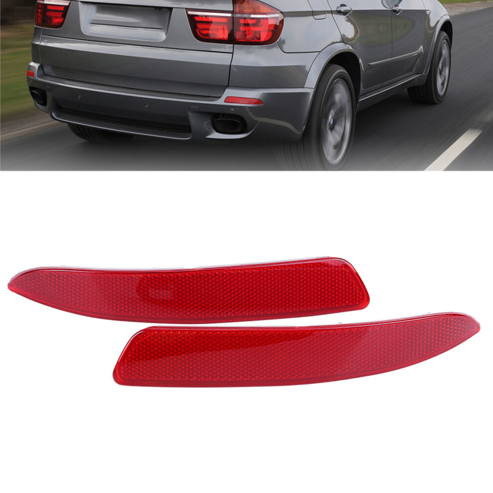 Left & Right Rear Bumper Reflector For E70 X5 2007-2013 21*3.5Cm Red 4671341206084