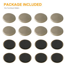 16 Stück 3,5-Zoll Möbelgleiter EVA+PE Beige/Schwarz