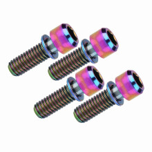 4-Pack M6x18mm Multicolor Bike Disc Brake Screws with Gasket Set