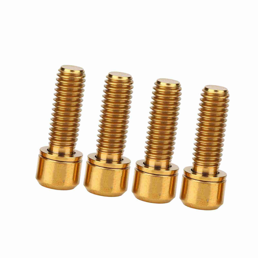 4Pcs M6x18mm Bike Disc Brake Clamp Bolt Fixed Screw With Gasket (Gold)Â Gemy Hot 9481341209771