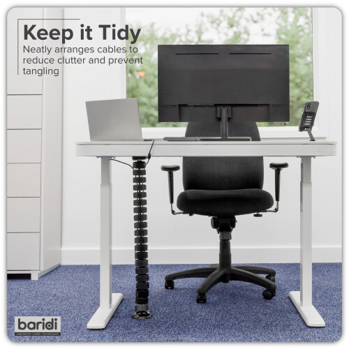 Dellonda Standing Desk Flexible Cable Management System, Magnetic - DH275 2