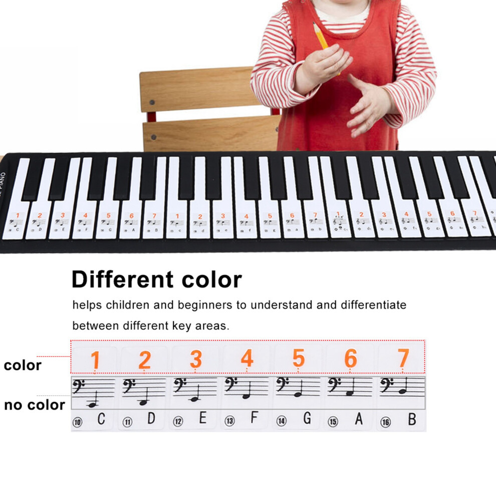 Piano Key Note Stickers 61/88 Key Electronic Keyboards Transparent Design 4321341214618