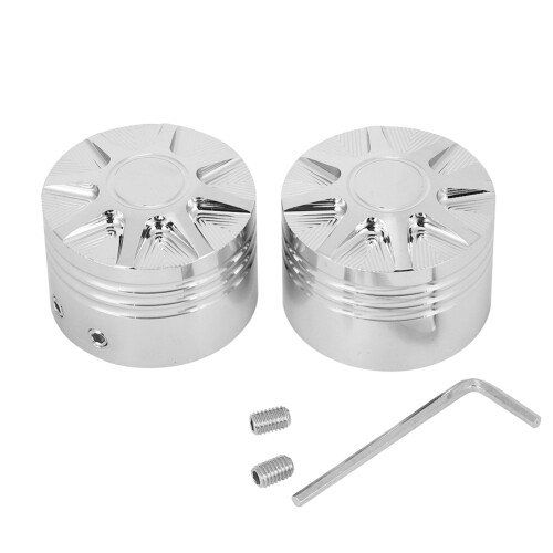 2pcs Motorcycle Front Axle Cap Nut Cover Aluminum