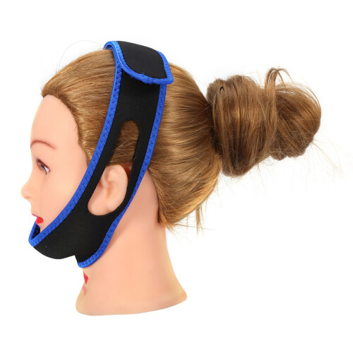 Blue Anti Snoring Headband with Chin Strap - Adjustable Sleep Solution 2