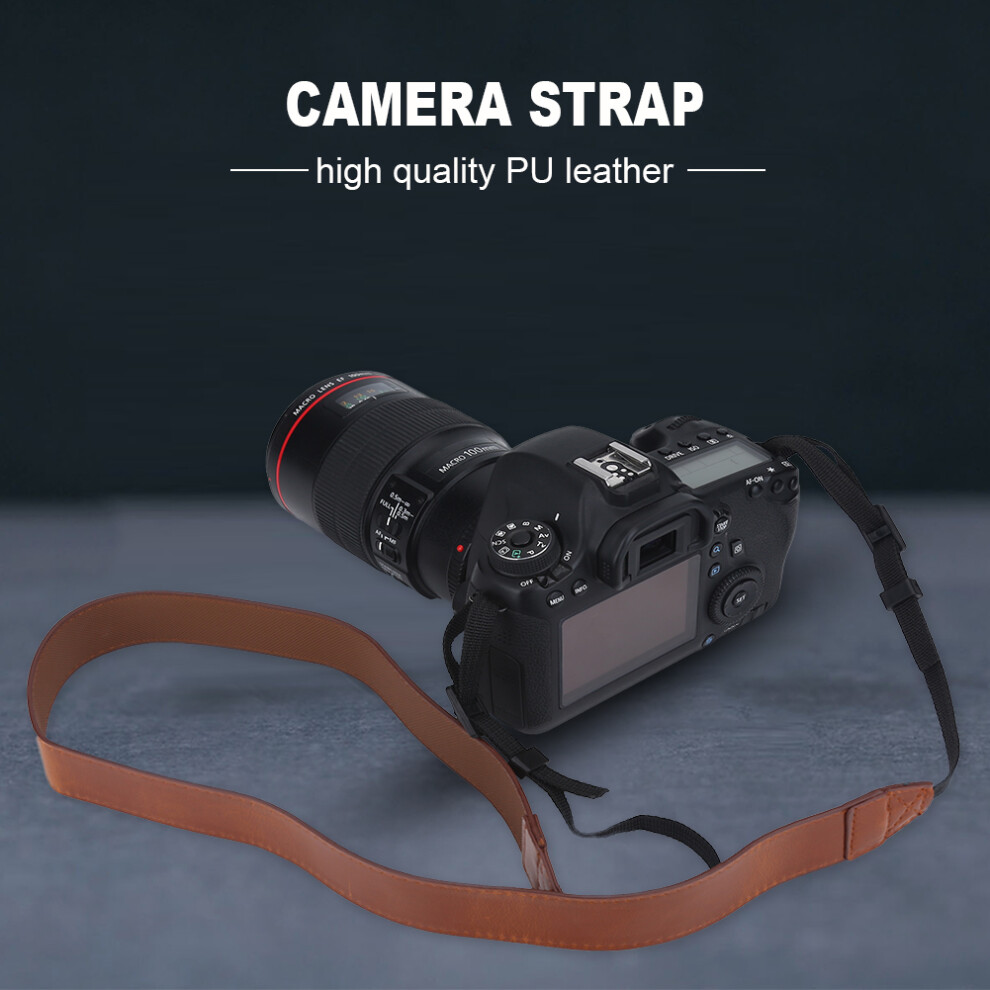 Pu Leather Camera Strap Belt Adjustable Shoulder Neck For Photography Brown 7891341219298