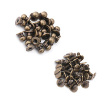Bronze 8*6mm Copper Rivet Buttons for Belts and Bags - 20pcs Set