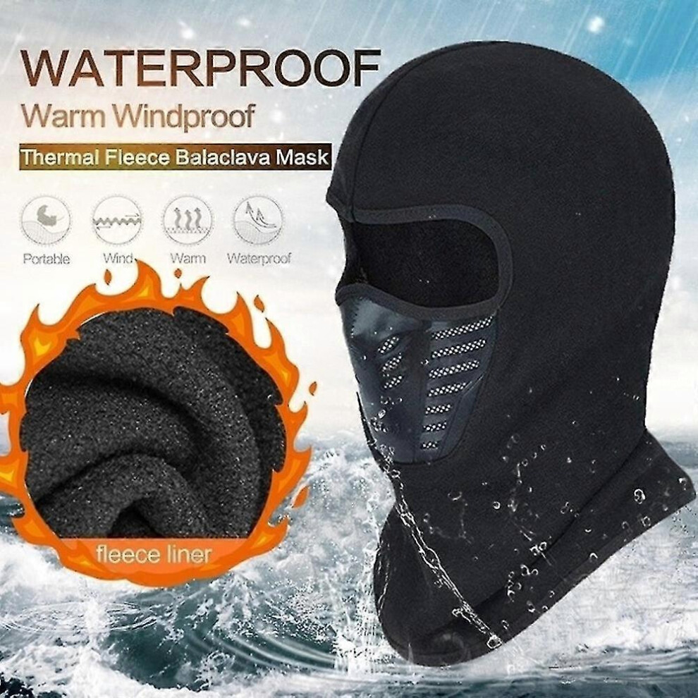 Ski Mask Winter Fleece Thermal Fleece Balaclava Motorcycle Bike Face Mask For Running, Skiing, Snowboardingblack 9180669381816