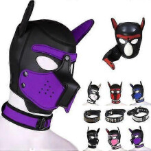 Carnival Puppy Mask Breathable Headgear Cosplay Animal Head MaskPurple