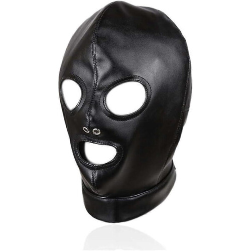 Adjustable Leather Lacing Hood Mask for Halloween 1