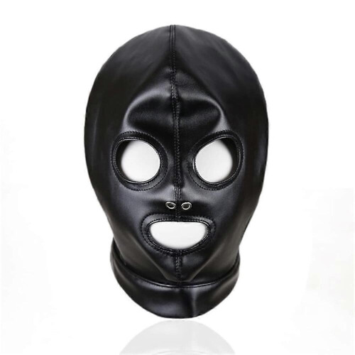 Adjustable Leather Lacing Hood Mask for Halloween