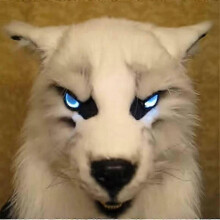 Wolf Face Cover Glowing Eyes Movable Ears And Jaws For Halloween Cosplay Party