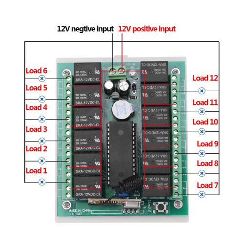 200-500m Range 12V Relay Kit 12 Channel Wireless Remote Control 2