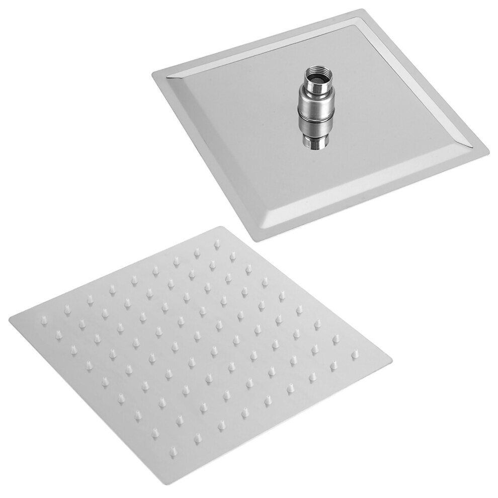 Square Stainless Steel Rain Shower Head 20X20cm Silver Easy Fit 8431341223704