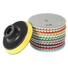 Wet Polishing Pads Set: 10pcs 3-inch Diamond Discs + Backing Pad for Stone