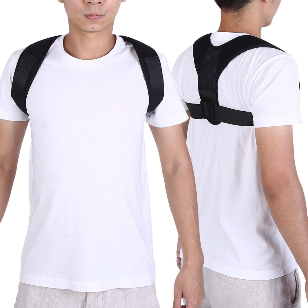 Black Breathable Adjustable Posture Corrector Clavicle Back Brace Support