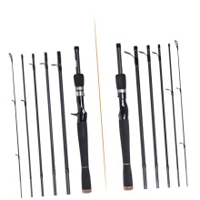 Bass Sea Fishing Rod 2.4M Carp Fishing Rod 6-Piece Portable Straight Handle Bank Stick for Freshwater and Saltwater Fishing