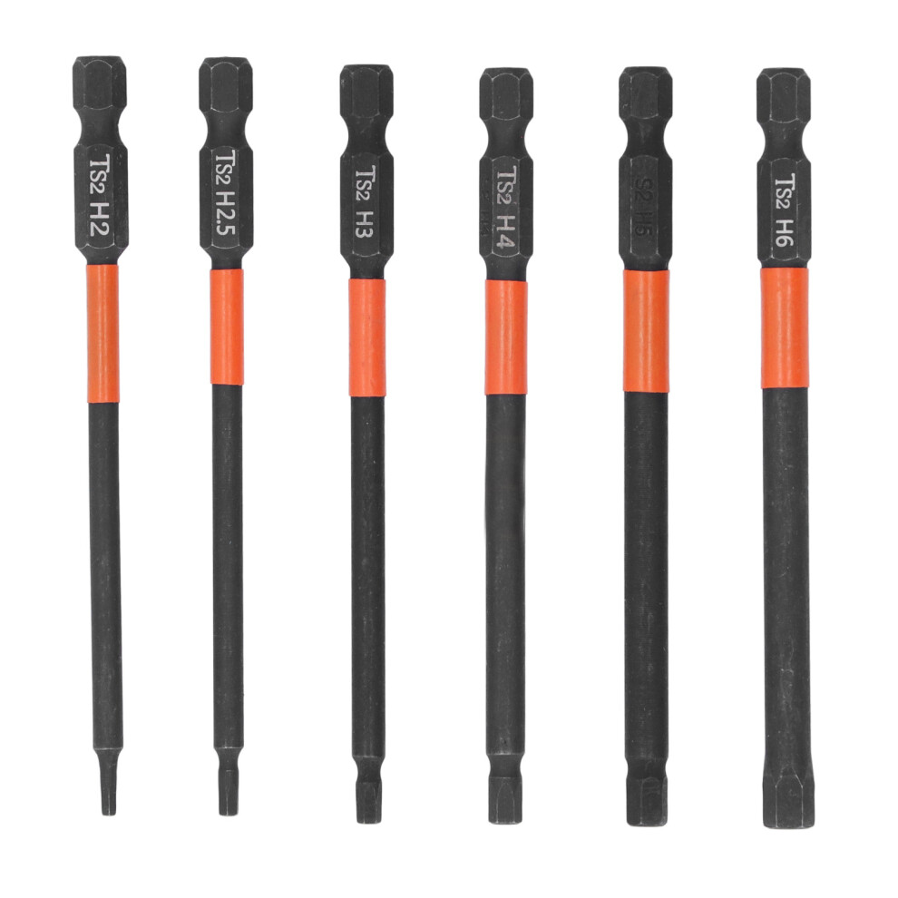 6Pcs Electric Impact Driver Cross Drill Bit Strong Black