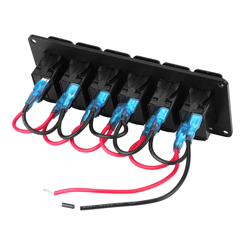Led 6 Gang Rocker Switch Panel For 12-24V Car Rv Marine Yacht Green 9361341228500