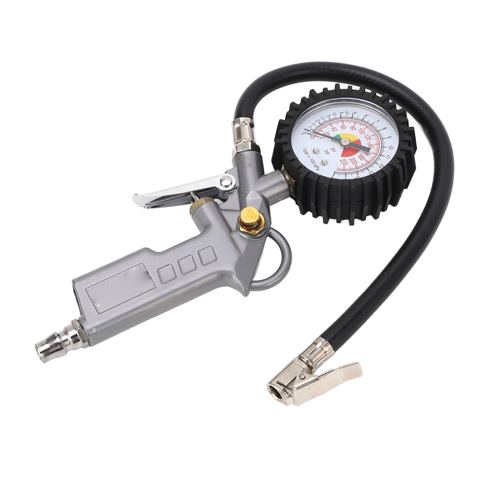 Tire Inflator with Pressure Gauge Head Nozzle