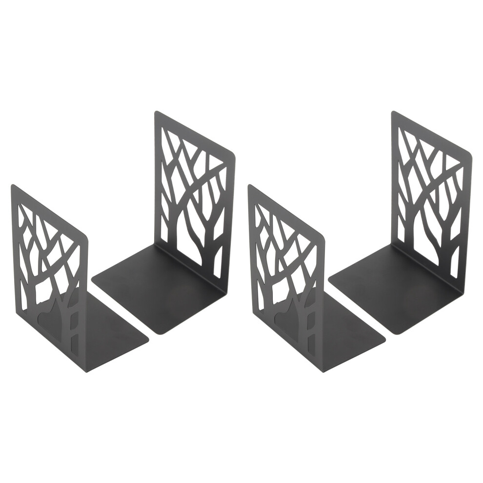 4Pcs Bookends Metal Desk Book Ends Simple