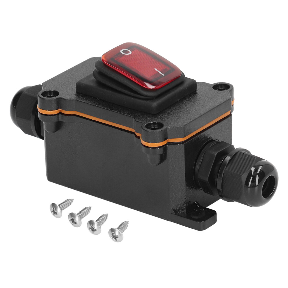 4 Pin 2 Position Inline Cord Switch With Rocker Red