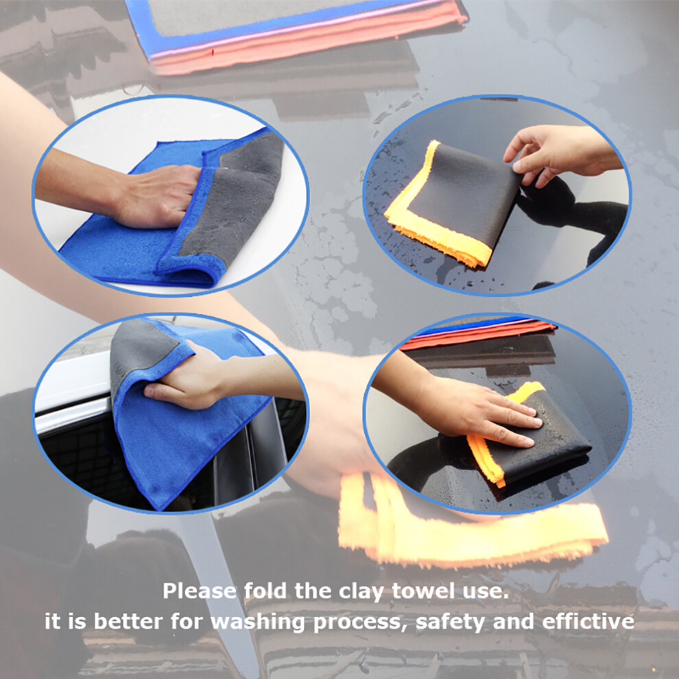 Efficient Auto Detailing Clay Bar Towel With Microfiber 16X16 Inch 4631341232797