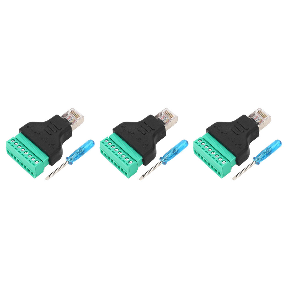 3Pcs RJ45 Screw Terminal Adapter RJ45 Female