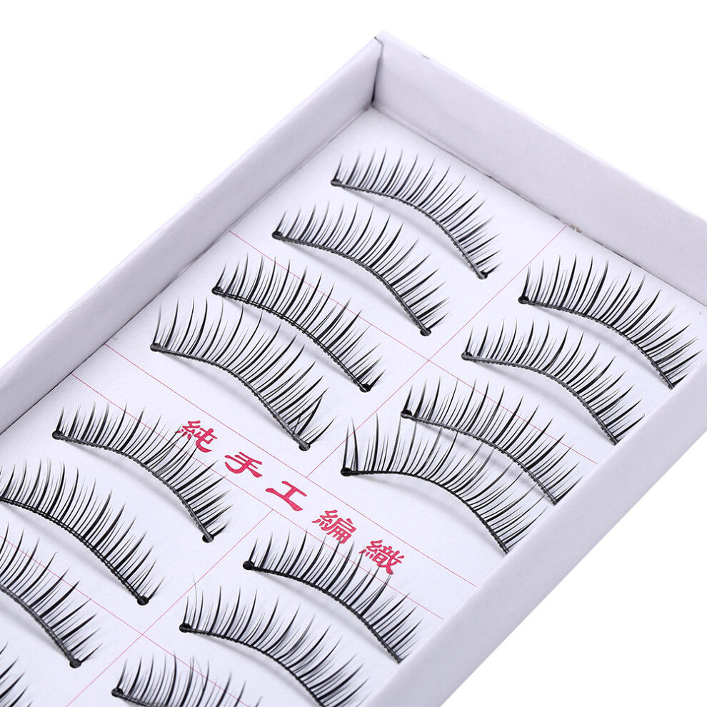 20pcs Natural False Eyelashes Slim Thick Fake Eye Lash Extension Makeup Tool