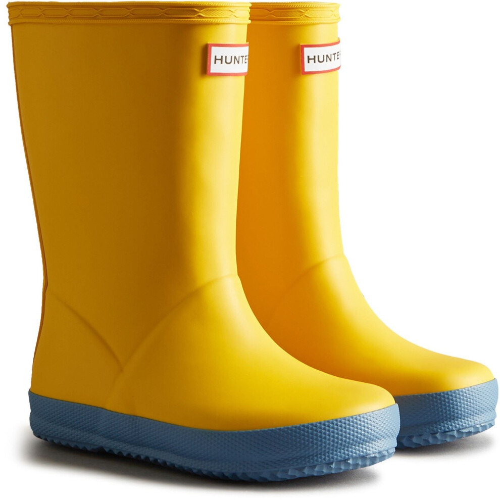 Hunter (Yellow, 8 (Adults')) Kids First Boot Rubber Kid's Yellow Wellington Boots